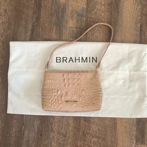 NWOT Brahmin Pink Lorelei Crocodile Embossed Shoulder Bag